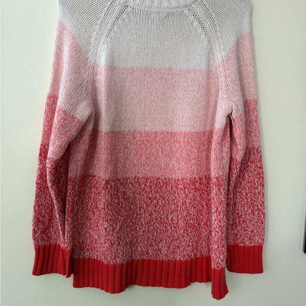 Aerie Women's Pink and White Ombre Striped Sweater, size L, Relaxed Fit - Picture 7 of 8